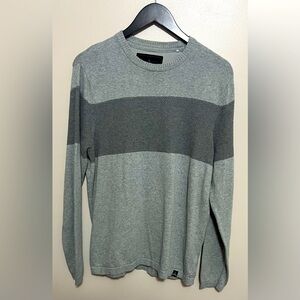 PRANA crew neck long sleeve grey dark grey stripe organic cotton sweater Size M